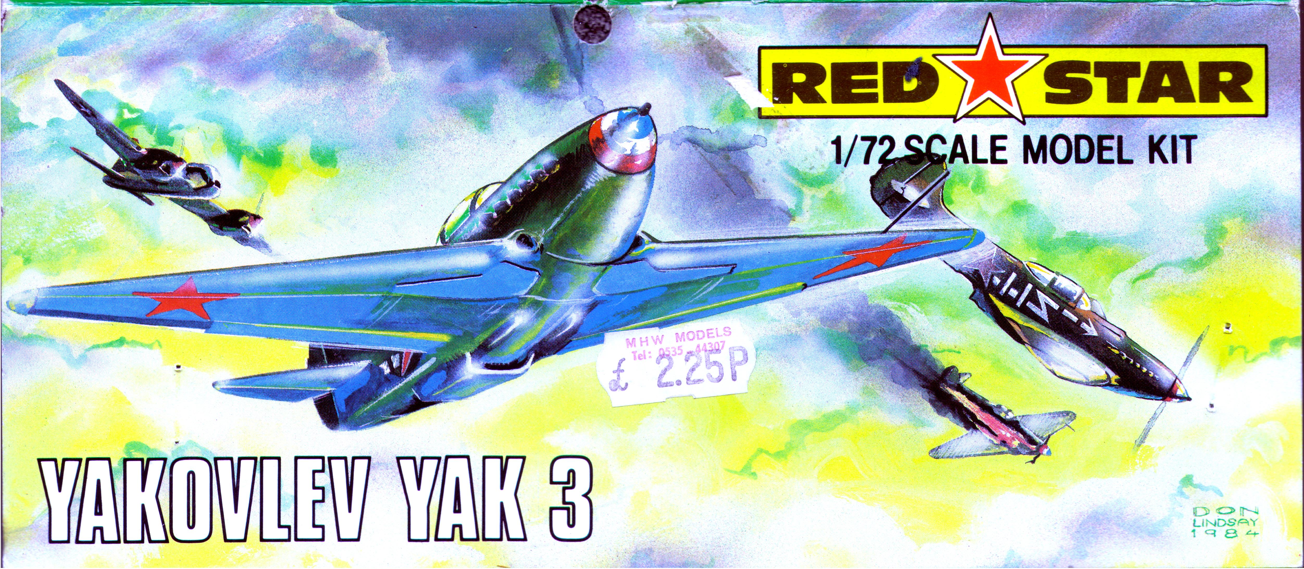 Red Star RS103 Yakovlev Yak-3, Red Star Model Kits Ltd, 1984 Header card
